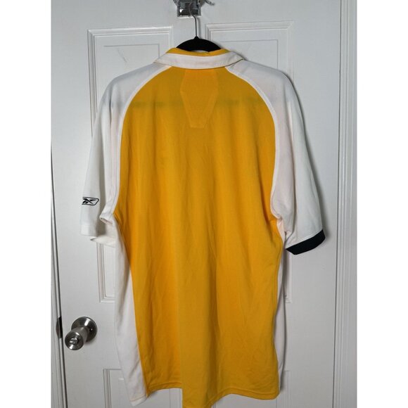 Reebok Pittsburgh Steelers Men’s Yellow White Polo Size Large EUC - Picture 6 of 10